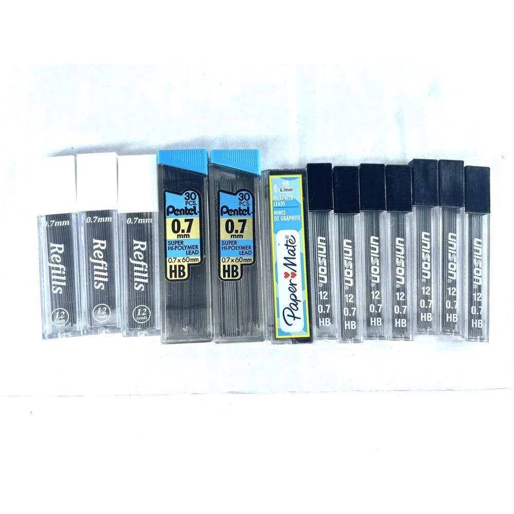 Vintage Lot of HB Hi-Polymer .7mm Mechanical Pencil Lead Pentel Papermate Unison